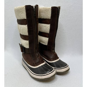 Sorel Sz 6 Helen Of Tundra II Waterproof Leather Sherpa Fleece Lined Boots